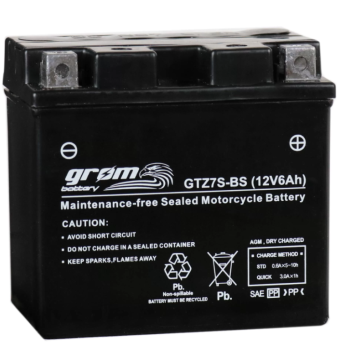 Ogłoszenie - Akumulator motocyklowy 6AH 120A grom GTZ7S-BS - Piła - 140,00 zł