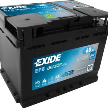 Ogłoszenie - Akumulator 60Ah 640A Exide Start Stop EFB  EL600 PRAWY PLUS - Konin - 460,00 zł