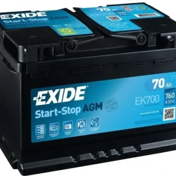 Ogłoszenie - Akumulator 70Ah 760A EN  EXIDE AGM START&STOP EK700 - Konin - 640,00 zł