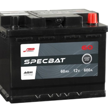 Ogłoszenie - Akumulator Specbat AGM start/stop 60Ah 600A P+ - Gdynia - 459,00 zł