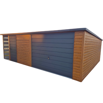 Ogłoszenie - Garaż Blaszany 5×4 + wiata panelowa 1×4 drewnopodobny PREMIUM - Pomorskie - 8 200,00 zł