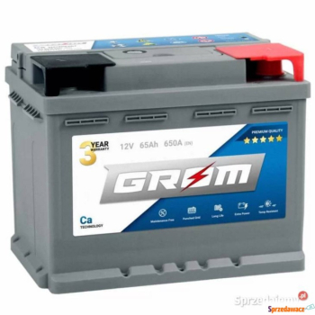 Ogłoszenie - Akumulator 65Ah 650A Grom Premium - Darmowy dowóz i wymiana - 390,00 zł