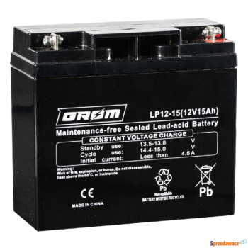 Ogłoszenie - Akumulator 12V 15Ah Grom LP12-15 - Darmowy dowóz i wymiana - 129,00 zł