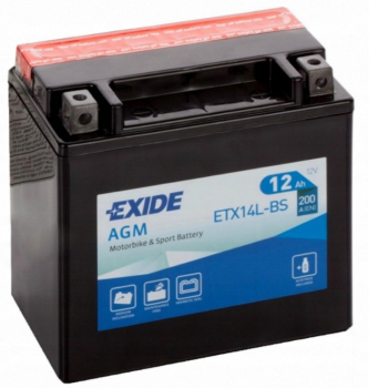 Ogłoszenie - Akumulator motocyklowy EXIDE ETX14L-BS YTX14L-BS 12V 12Ah 200A EN P+ - Rumia - 235,00 zł