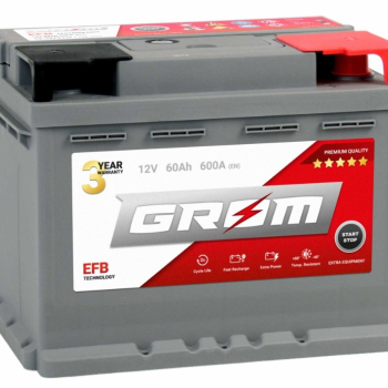 Ogłoszenie - Akumulator GROM EFB START&STOP 60Ah 600A Prawy Plus DTR - 470,00 zł