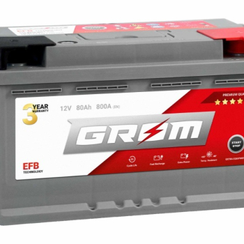 Ogłoszenie - Akumulator GROM EFB START&STOP 80Ah 800A Prawy Plus niski - 600,00 zł