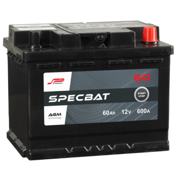 Ogłoszenie - Akumulator 60Ah 600A SPECBAT AGM START&STOP Prawy Plus SPECPART TCZEW - Pomorskie - 459,00 zł