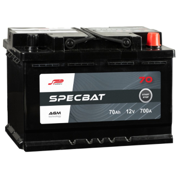 Ogłoszenie - Akumulator 70Ah 700A SPECBAT AGM START&STOP Prawy Plus SPECPART TCZEW - Pomorskie - 568,00 zł
