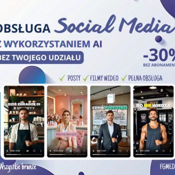 Ogłoszenie - Obsługa SOCIAL MEDIA - Montaż wideo - Posty - Reklama - 50,00 zł