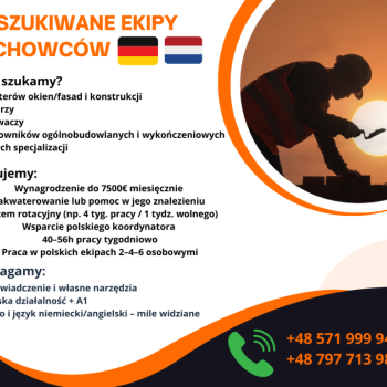 Ogłoszenie - Poszukiwane grupy fachowców - 100,00 zł