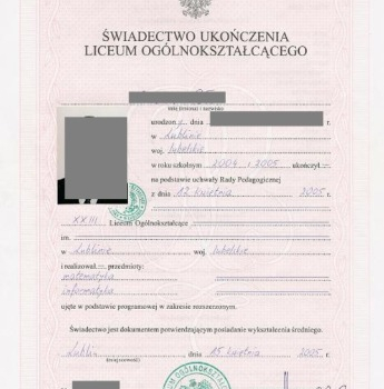 Ogłoszenie - Kup swiadectwo z wpisem , maturę z wpisem , Gdzie kupię świadectwo szkoły średniej - Bielsko-Biała - 800,00 zł