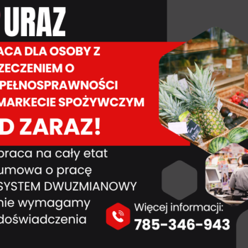 Ogłoszenie - Praca dla os. z orzecz., Dino Polska S.A., URAZ