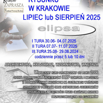 Ogłoszenie - Wakacyjny kurs rysunku Elipsa 2025 - 500,00 zł
