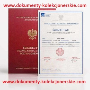 Ogłoszenie - Matura z wpisem do Rejestru Dyplomy kolekcjonerskie opinie - 800,00 zł