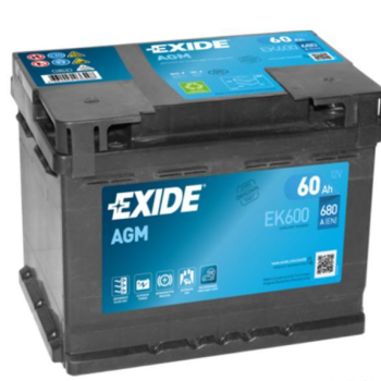 Ogłoszenie - Akumulator 60Ah 680A Exide AGM start&stop EK600 - Kościerzyna - 550,00 zł