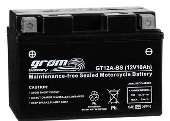 Ogłoszenie - Akumulator GROM GT12A-BS YT12A-BS 12V 10Ah 180AH L+ - Zgierz - 190,00 zł