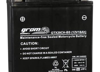 Ogłoszenie - Akumulator GROM GTX20CH-BS YTX20CH-BS 12V 18Ah 270A L+ - Zgierz - 250,00 zł