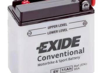 Ogłoszenie - Akumulator motocyklowy EXIDE 6N11A-1B 6V 11Ah 95A EN P+ - Zgierz - 95,00 zł