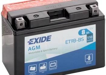 Ogłoszenie - Akumulator motocyklowy EXIDE ET9B-BS YT9B-BS 12V 8Ah 110A EN - Zgierz - 130,00 zł