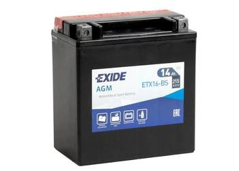 Ogłoszenie - Akumulator motocyklowy EXIDE ETX16-BS YTX16-BS 12V 14Ah 215A - Zgierz - 210,00 zł
