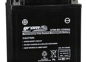 Ogłoszenie - Akumulator motocyklowy GROM GT9B-BS YT9B 12V 9Ah 120A L+ - Zgierz - 140,00 zł