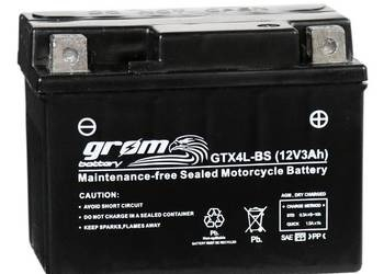 Ogłoszenie - Akumulator motocyklowy GROM GTX4L-BS YTX4L-BS 12V 3Ah 60A P+ - Zgierz - 80,00 zł