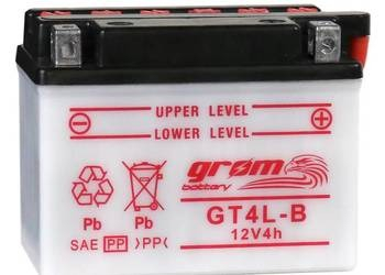 Ogłoszenie - Akumulator motocyklowy GROM YB4L-B 12V 4Ah 60A P+ - Zgierz - 70,00 zł