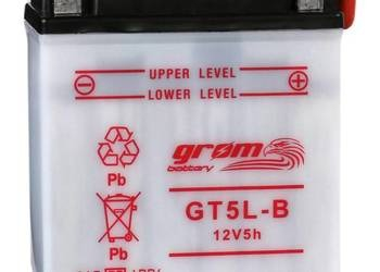 Ogłoszenie - Akumulator motocyklowy GROM YB5L-B 12V 5Ah 80A P+ - Zgierz - 80,00 zł