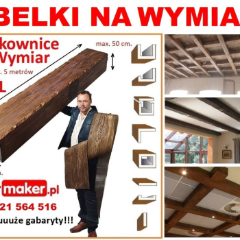 Ogłoszenie - belki rustykalne sufitowe maskownice NA WYMIAR drewna fake wood elastyczna deska - 33,00 zł