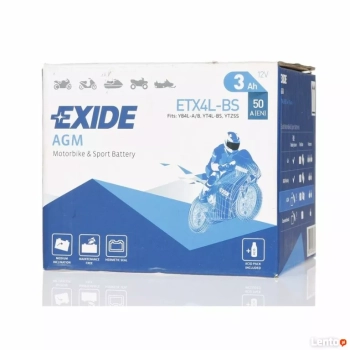 Ogłoszenie - Akumulator motocyklowy EXIDE ETX4L-BS YTX4L-BS 12V 3Ah 50A P - Radom - 65,00 zł