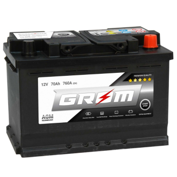 Ogłoszenie - Akumulator 70Ah 760A Prawy Plus GROM AGM START&STOP - 660,00 zł
