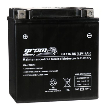 Ogłoszenie - Akumulator GTX16-BS YTX16-BS 12V 14Ah 230A L+ Grom - Gdańsk - 235,00 zł