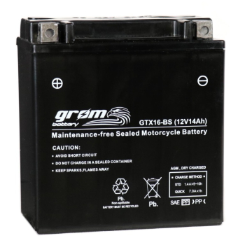 Ogłoszenie - Akumulator 14Ah 230A motocyklowy GROM GTX16-BS YTX16-BS 12V L+ Olsztyn Kętrzyńskiego 8 668x648x053 - Olsztyn - 235,00 zł