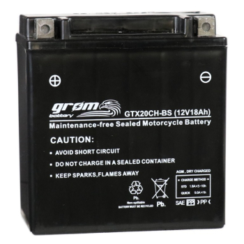 Ogłoszenie - Akumulator 18Ah 270A motocyklowy GROM GTX20CH-BS YTX20CH-BS 12V L+ Olsztyn Kętrzyńskiego 8 668x648x053 - Olsztyn - 240,00 zł