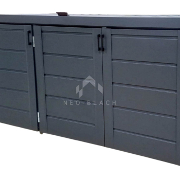 Ogłoszenie - Zabudowa koszy na śmieci wiata śmietnikowa obudowa kubłów 207x80x120 cm 3x240L antracyt NB451 - 3 450,00 zł