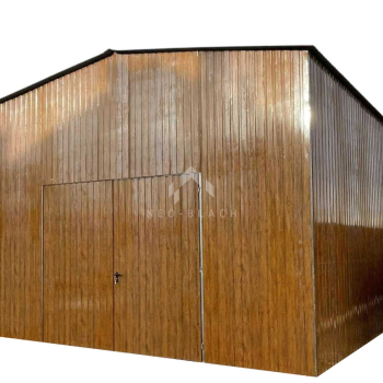 Ogłoszenie - Hala blaszana - Garaż blaszany 6x6m - Brama dwuskrzydłowa - 2x okno - drewnopodobny - dach dwuspadowy NB457 - 18 650,00 zł