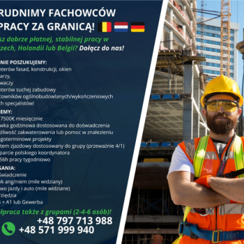 Ogłoszenie - Szukamy pracowników budowlanych – praca Niemcy / Holandia! - Zagranica - 100,00 zł