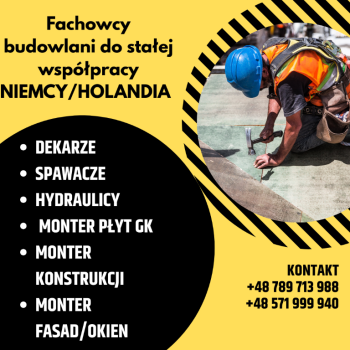 Ogłoszenie - Pracownik Ogólnobudowlany – Niemcy - Niemcy - 100,00 zł