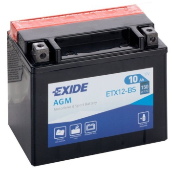 Ogłoszenie - Akumulator motocyklowy 12V 10Ah 150A EN L+ EXIDE ETX12-BS YTX12-BS - Pomorskie - 175,00 zł