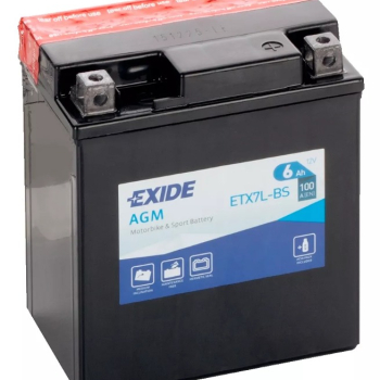 Ogłoszenie - Akumulator motocyklowy 12V 6Ah 100A EN P+ EXIDE ETX7L-BS YTX7L-BS - Pomorskie - 125,00 zł