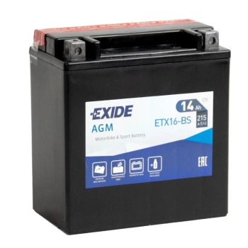 Ogłoszenie - Akumulator motocyklowy 12V 14Ah 215A EN L+ EXIDE ETX16-BS YTX16-BS - Pomorskie - 240,00 zł