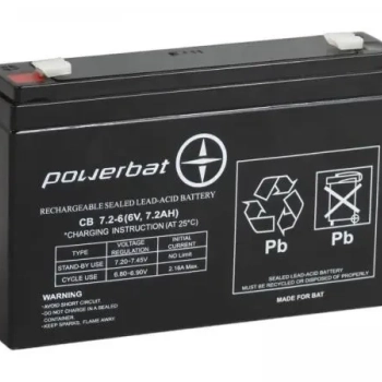 Ogłoszenie - Akumulator żelowy  CB 7.2-6 6V 7.2Ah POWERBAT - Pomorskie - 45,00 zł