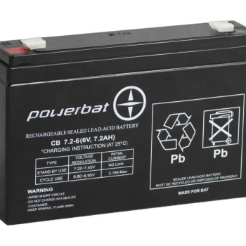 Ogłoszenie - Akumulator żelowy POWERBAT CB 7.2-6 6V 7.2Ah - 45,00 zł