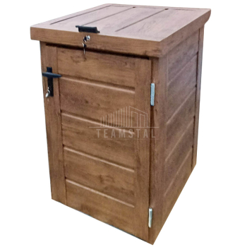 Ogłoszenie - Zabudowa kosza na śmieci wiata śmietnikowa obudowa kubła 80x70x120 cm 1x240L ciemny orzech TS951 - Dolnośląskie - 1 500,00 zł
