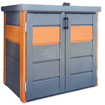 Ogłoszenie - Zabudowa koszy na śmieci wiata śmietnikowa obudowa kubłów 120x65x110 cm 2x120L antracyt + złoty dąb TS952 - Opolskie - 2 450,00 zł
