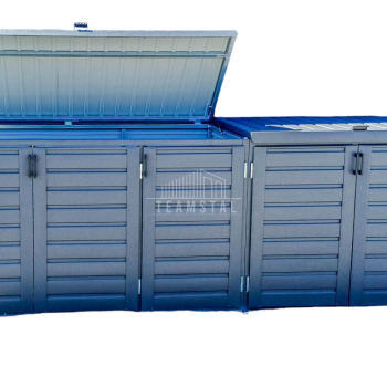 Ogłoszenie - Zabudowa koszy na śmieci wiata śmietnikowa obudowa kubłów 345x80x120 cm 5x240L antracyt TS957 - Sanok - 6 490,00 zł