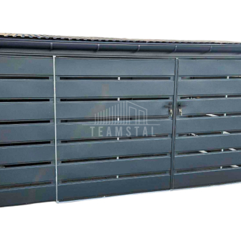 Ogłoszenie - Wiata śmietnikowa - Schowek 4x2m - Brama dwuskrzydłowa - Zabudowany panelami  Antracyt - rynny - TS934 - Łódzkie - 10 950,00 zł