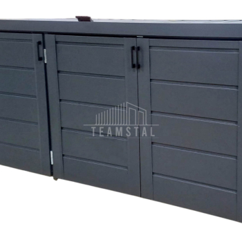 Ogłoszenie - Zabudowa koszy na śmieci wiata śmietnikowa obudowa kubłów 207x80x120 cm 3x240L antracyt TS1015 - 3 450,00 zł