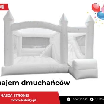 Ogłoszenie - Wynajem dmuchanego zamku dla dzieci - biały ze zjeżdżalnią - 1,00 zł