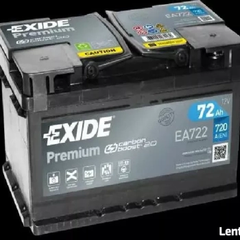 Ogłoszenie - Akumulator 72Ah 720A Exide Premium EA722 PRAWY PLUS - Mazowieckie - 379,00 zł